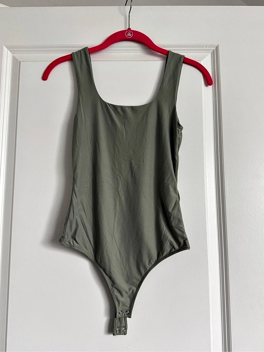 Abercrombie & Fitch Soft Matte Seamless Squareneck Bodysuit Green XS